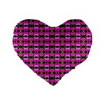 Pretty Pink Flower Pattern Standard 16  Premium Heart Shape Cushions Front