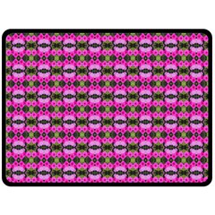 Pretty Pink Flower Pattern Double Sided Fleece Blanket (large) 