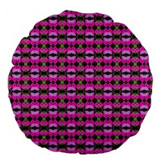 Pretty Pink Flower Pattern Large 18  Premium Flano Round Cushions