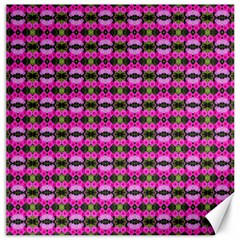 Pretty Pink Flower Pattern Canvas 12  X 12   by BrightVibesDesign