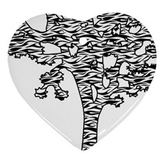 Jt Zebra Stipes 11 X 17 Ornament (heart)  by WickedCool