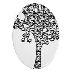 Jt Zebra Stipes 11 X 17 Oval Ornament (two Sides) by WickedCool