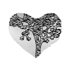 Jt Zebra Stipes 11 X 17 Standard 16  Premium Flano Heart Shape Cushions by WickedCool