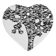 Joshua Tree Zebra Stripes Ornament (heart)  by WickedCool