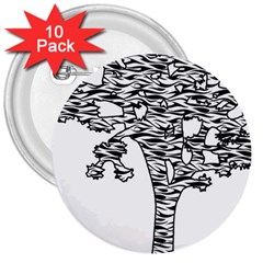 Joshua Tree Zebra Stripes 3  Buttons (10 Pack)  by WickedCool