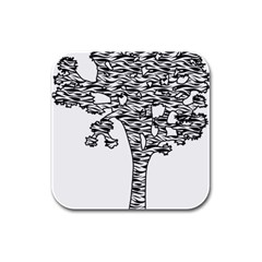 Joshua Tree Zebra Stripes Rubber Square Coaster (4 Pack)  by WickedCool