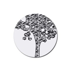 Joshua Tree Zebra Stripes Rubber Coaster (round)  by WickedCool