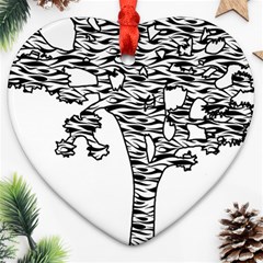 Joshua Tree Zebra Stripes Heart Ornament (2 Sides) by WickedCool