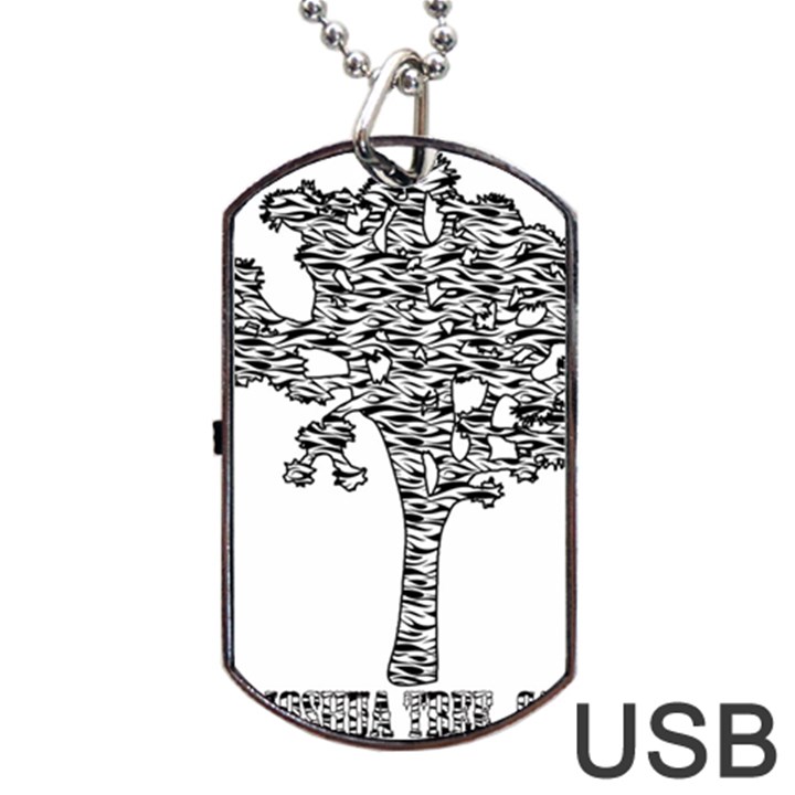 Joshua Tree Zebra Stripes Dog Tag USB Flash (Two Sides) 