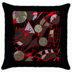 Artistic Abstraction Throw Pillow Case (black) by Valentinaart