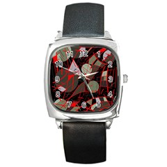 Artistic Abstraction Square Metal Watch by Valentinaart