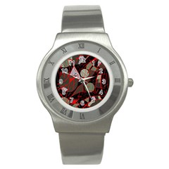 Artistic Abstraction Stainless Steel Watch by Valentinaart