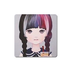 Tapioca Now 2 Square Magnet by kaoruhasegawa