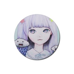 My Little Cloud Rubber Round Coaster (4 Pack)  by kaoruhasegawa