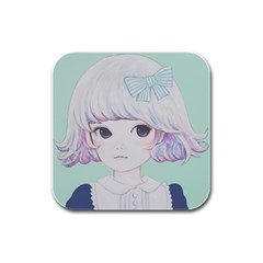 Spring Mint! Rubber Square Coaster (4 Pack) 