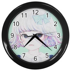 Spring Mint! Wall Clocks (black) by kaoruhasegawa