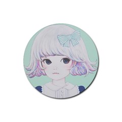 Spring Mint! Rubber Round Coaster (4 Pack)  by kaoruhasegawa