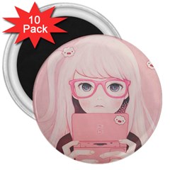 Gamegirl Girl 3  Magnets (10 Pack) 