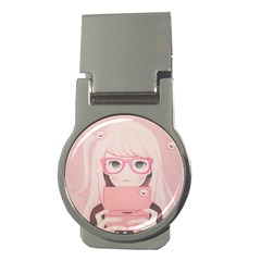 Gamegirl Girl Money Clips (round)  by kaoruhasegawa