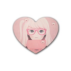 Gamegirl Girl Rubber Coaster (heart) 