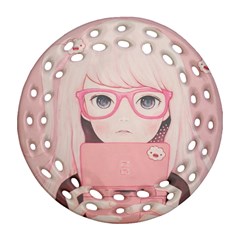 Gamegirl Girl Ornament (round Filigree) 