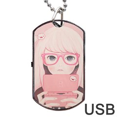 Gamegirl Girl Dog Tag Usb Flash (one Side)