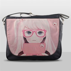 Gamegirl Girl Messenger Bags by kaoruhasegawa