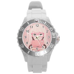 Gamegirl Girl Round Plastic Sport Watch (l) by kaoruhasegawa