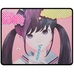 Sweet Boredom Double Sided Fleece Blanket (medium)  by kaoruhasegawa