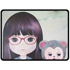 Close Encounter 4 Double Sided Fleece Blanket (large)  by kaoruhasegawa