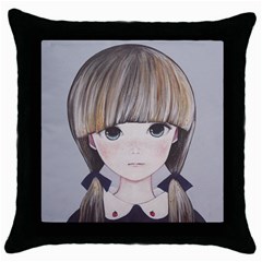 Strawberry Things  Throw Pillow Case (black) by kaoruhasegawa