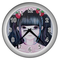 Nakayoshi Strawberry Wall Clocks (silver)  by kaoruhasegawa