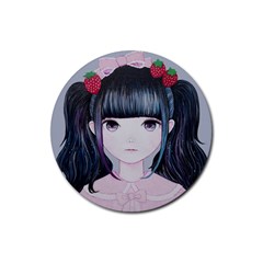 Nakayoshi Strawberry Rubber Coaster (round)  by kaoruhasegawa