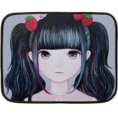 Nakayoshi Strawberry Double Sided Fleece Blanket (mini)  by kaoruhasegawa