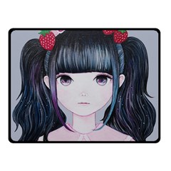 Nakayoshi Strawberry Double Sided Fleece Blanket (small)  by kaoruhasegawa