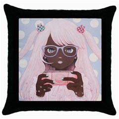 Gamergirl 3 Throw Pillow Case (black) by kaoruhasegawa