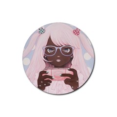 Gamergirl 3 Rubber Coaster (round)  by kaoruhasegawa