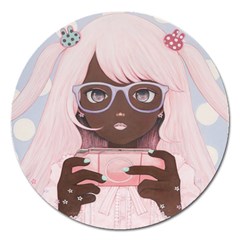 Gamergirl 3 Magnet 5  (round) by kaoruhasegawa