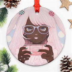 Gamergirl 3 Round Ornament (two Sides) 