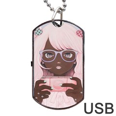 Gamergirl 3 Dog Tag Usb Flash (one Side)