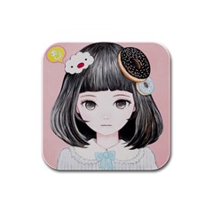 Maybe March<3 Rubber Square Coaster (4 Pack)  by kaoruhasegawa