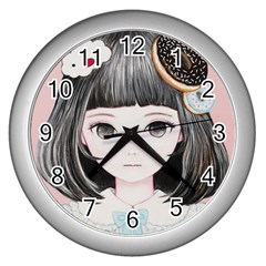 Maybe March<3 Wall Clocks (silver)  by kaoruhasegawa