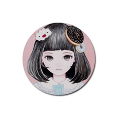 Maybe March<3 Rubber Round Coaster (4 Pack)  by kaoruhasegawa