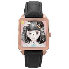 Maybe March<3 Rose Gold Leather Watch  by kaoruhasegawa