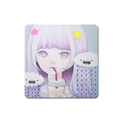 My Little Cloud 2 Square Magnet by kaoruhasegawa