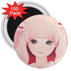 Spring Rain? 3  Magnets (100 Pack) by kaoruhasegawa