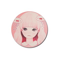 Spring Rain? Rubber Round Coaster (4 Pack)  by kaoruhasegawa