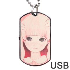 Spring Rain? Dog Tag Usb Flash (two Sides)  by kaoruhasegawa