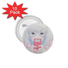 Gamegirl Girl Play With Star 1 75  Buttons (10 Pack) by kaoruhasegawa