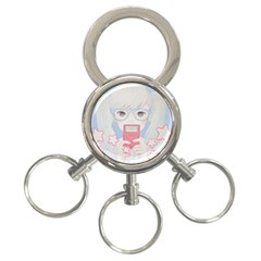 Gamegirl Girl Play With Star 3-ring Key Chains by kaoruhasegawa